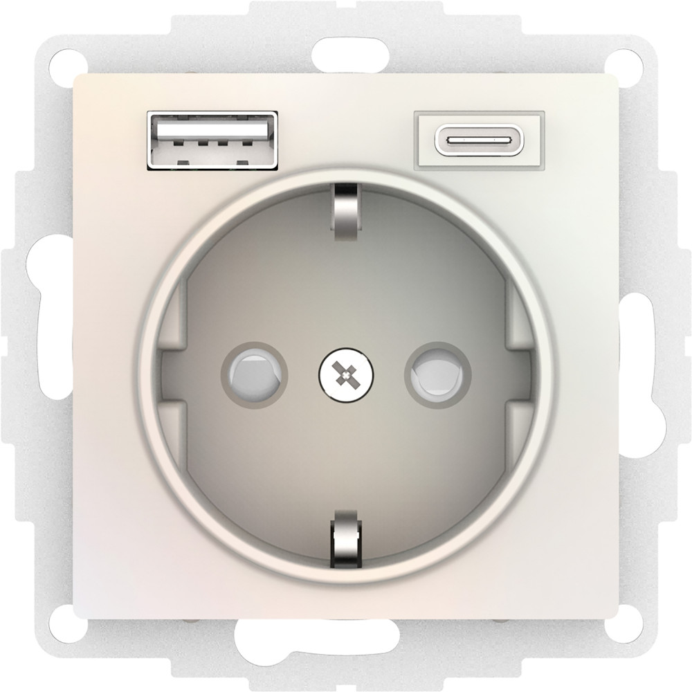 Изображение товара Розетка AtlasDesign 16А с 2 USB зарядными устройствами