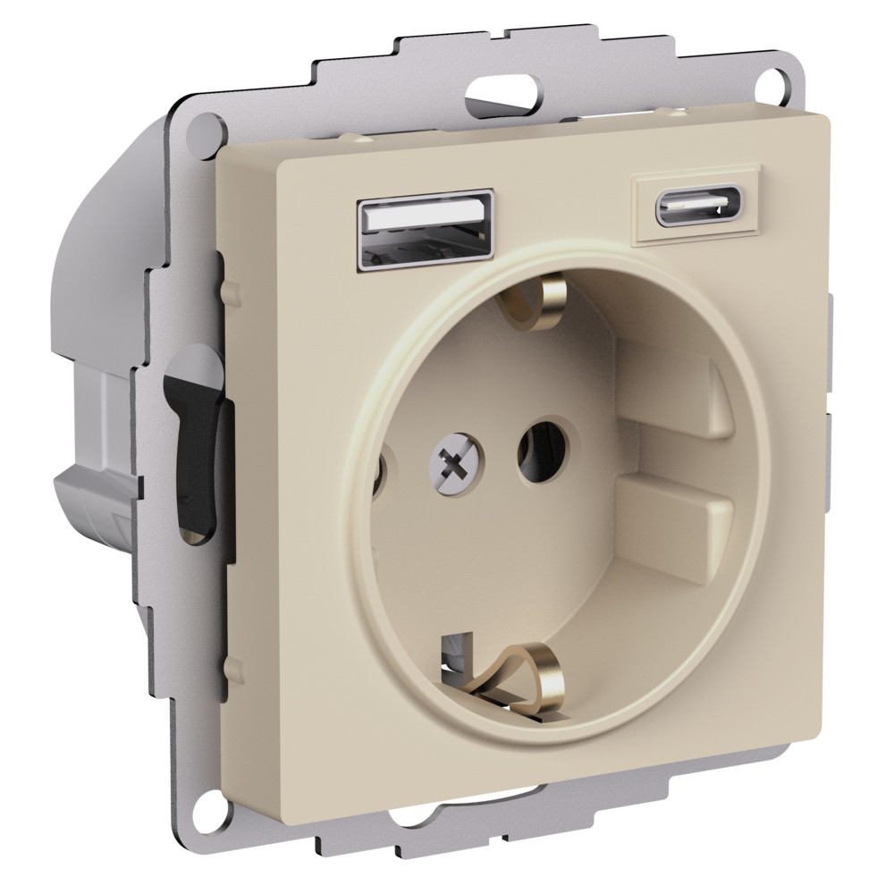 Изображение товара Розетка USB 2 поста Systeme Electric Atlas Design песочный