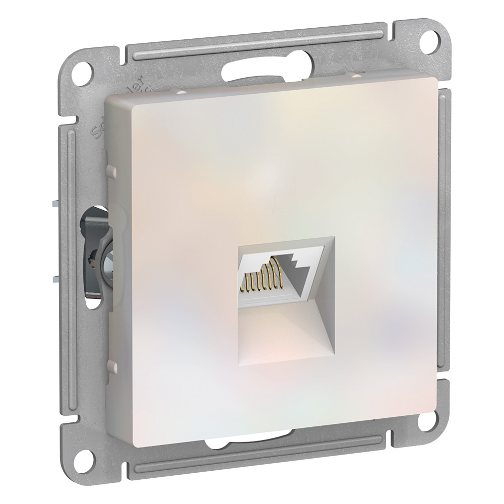 Изображение товара Розетка RJ-45 1 пост Systeme Electric Atlas Design жемчужный для Ethernet сети