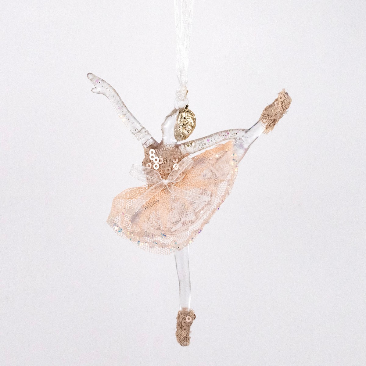 Изображение товара Украшение подвесное Балерина (пластик), 13х9см, персиковый