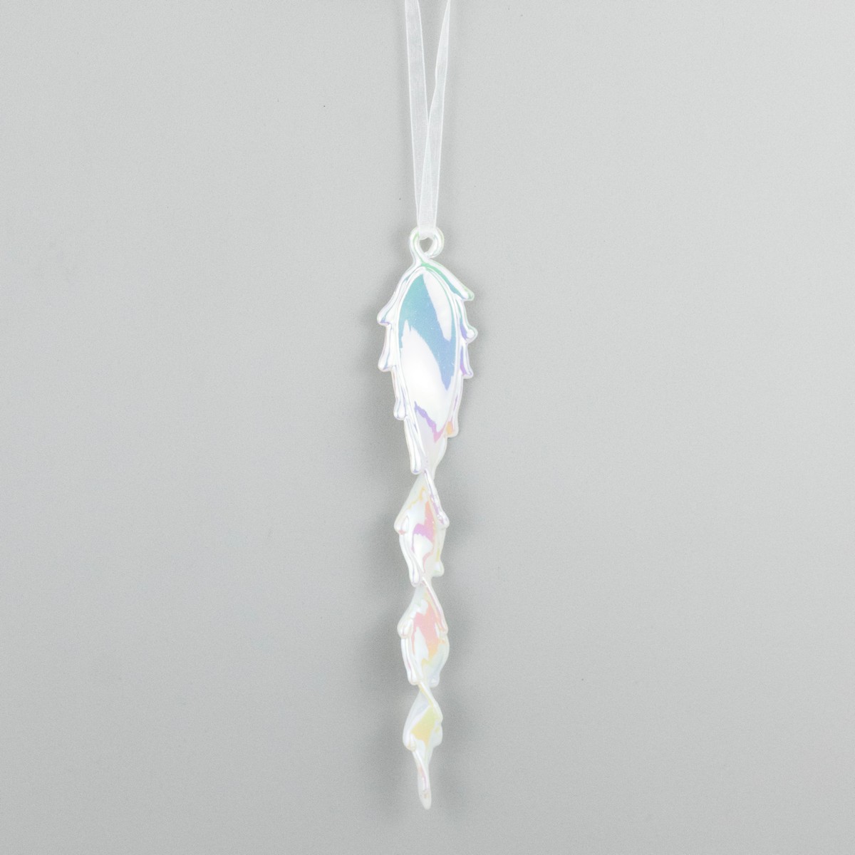 Изображение товара Украшение подвесное сосулька из пластика 22,5см белое для новогодних украшений