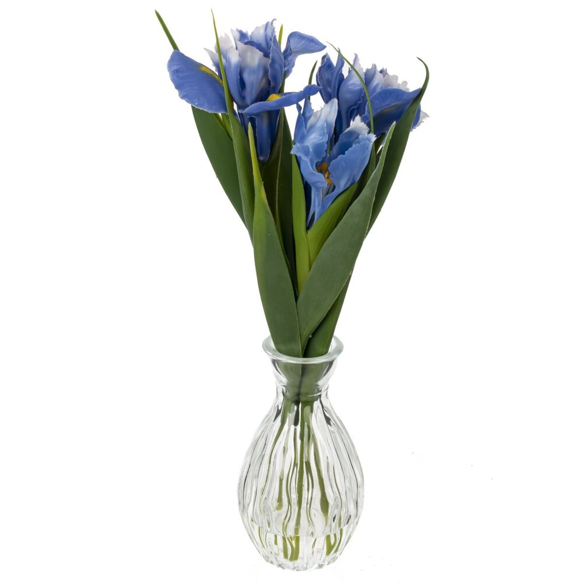 Изображение товара Цветочная композиция Ирисы L12 W12 H28 см искусственные цветы в вазе
