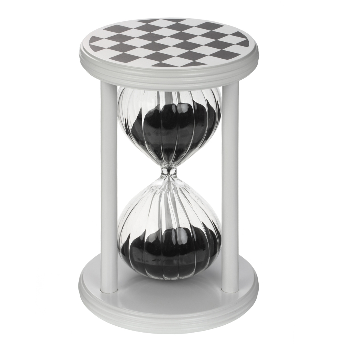 Изображение товара Песочные часы 20 минут, белые, L13 W13 H20 см, стильные и надежные