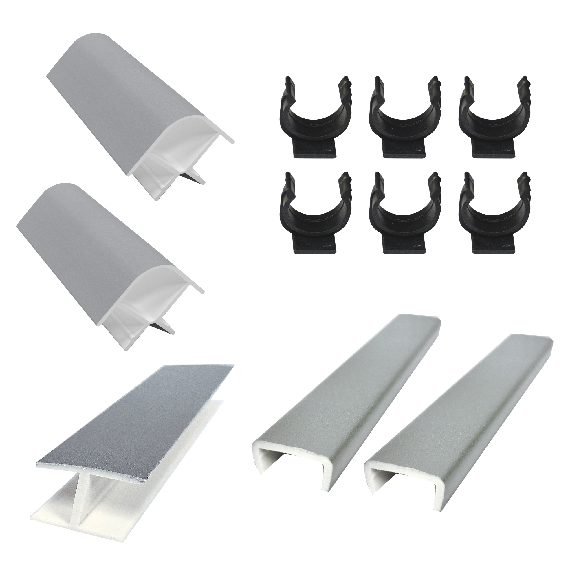 Изображение товара Монтажный набор для установки кухонного цоколя 15см ПВХ алюминий