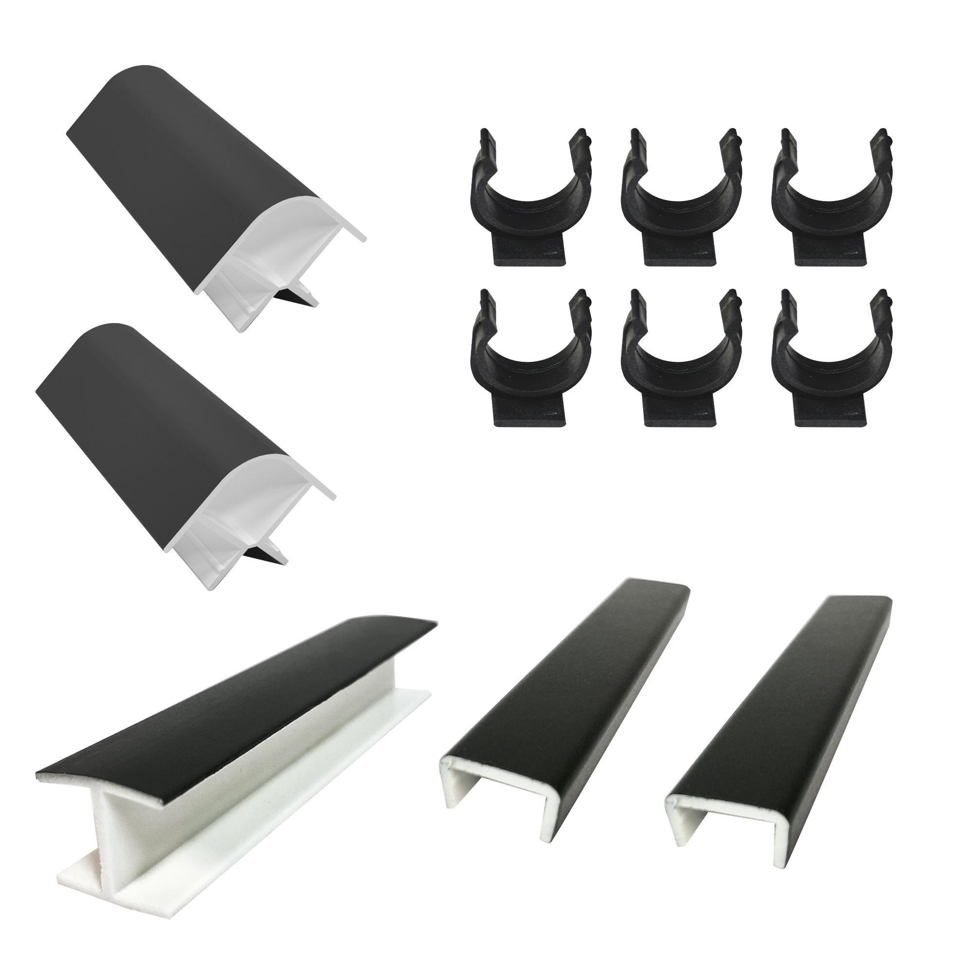Изображение товара Монтажный набор для установки кухонного цоколя 15см ПВХ черный