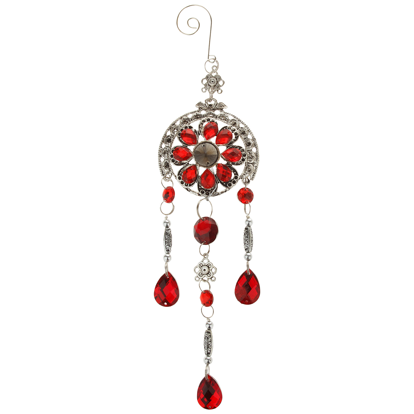 Изображение товара Елочная подвеска из пластика 25 см красная праздничное украшение