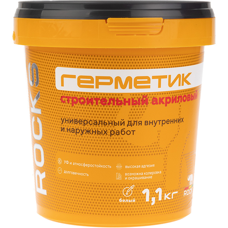 Изображение товара Герметик акриловый герметизация Rocks белый 1,1 кг