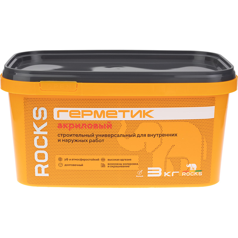 Изображение товара Акриловый герметик ROCKS белый 3 кг для герметизации и герметизации швов
