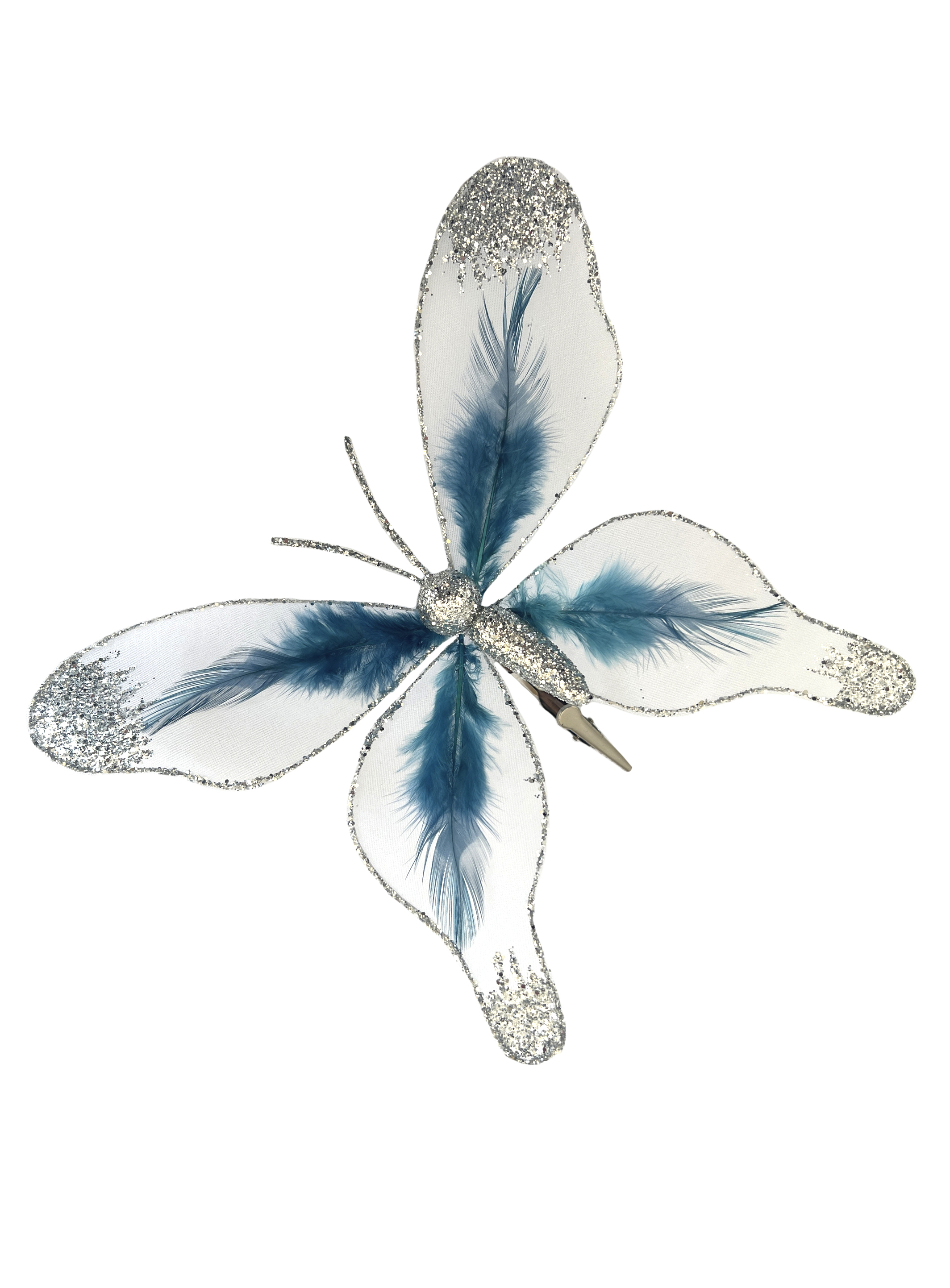 Изображение товара Новогоднее ёлочное украшение из полиэстера в виде бабочки на клипсе