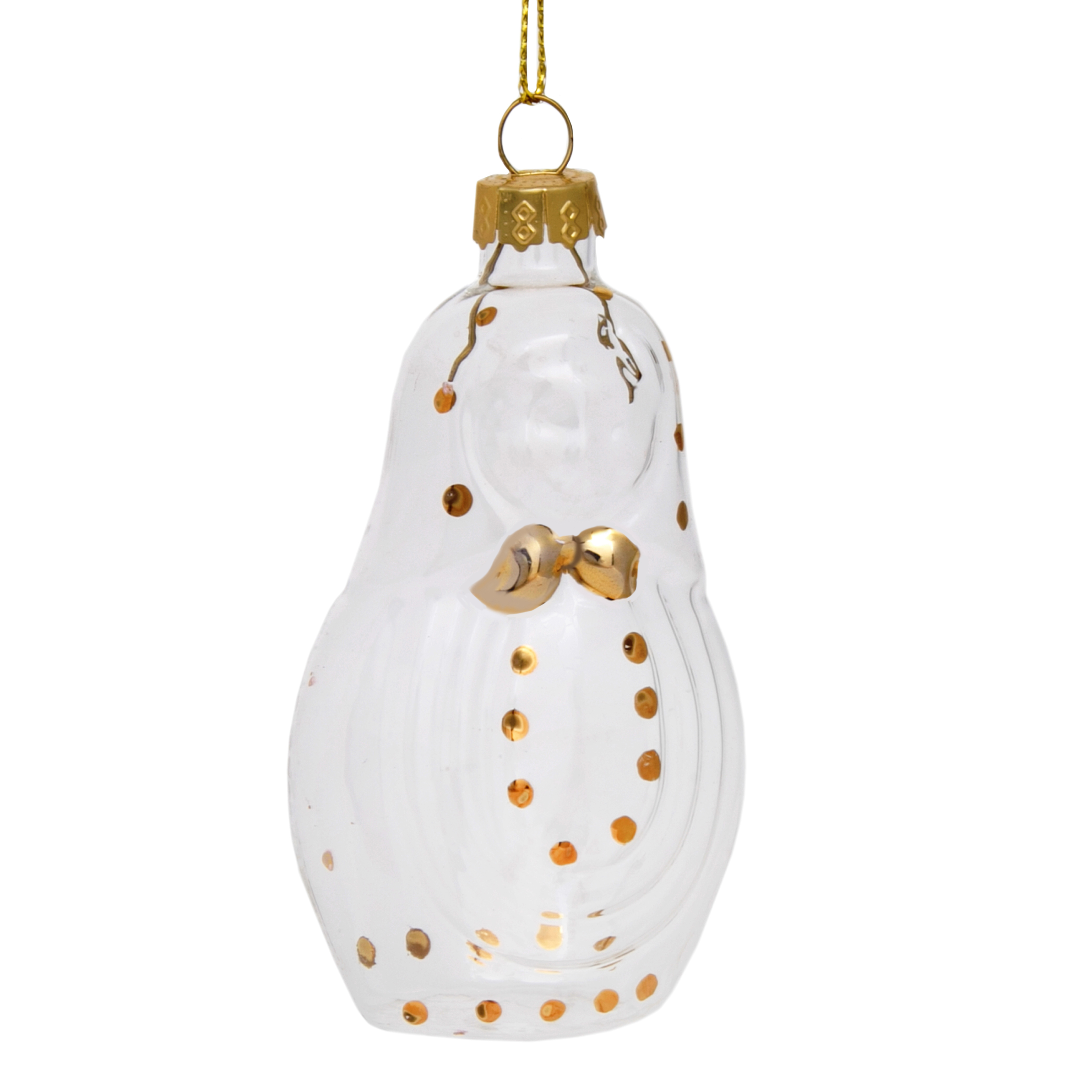 Изображение товара Новогоднее подвесное украшение Матрёшка из стекла / 8x3,5x5см (НГ)