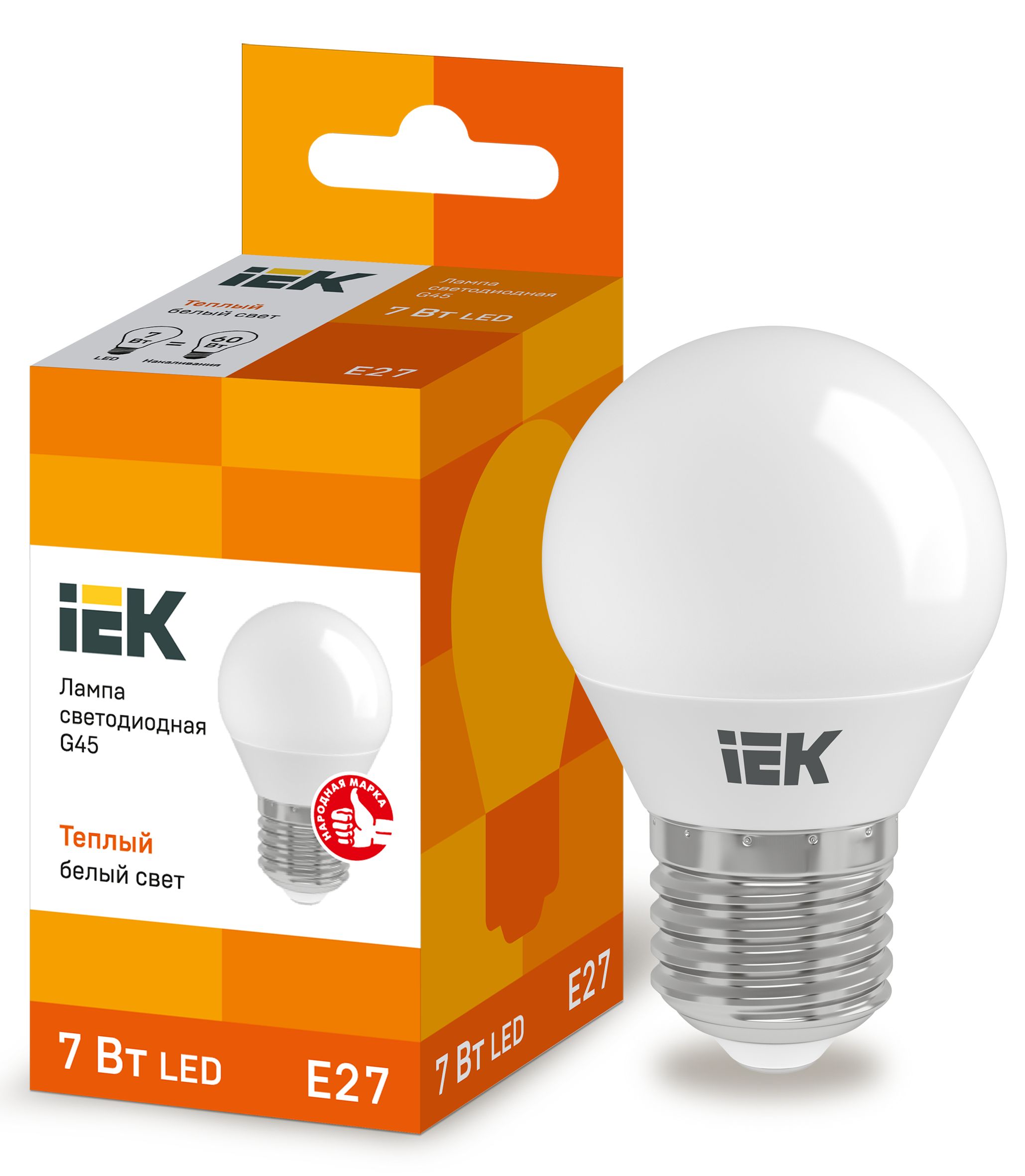 Изображение товара LED лампа G45 7Вт 230В 3000К E27 IEK - энергоэффективное освещение