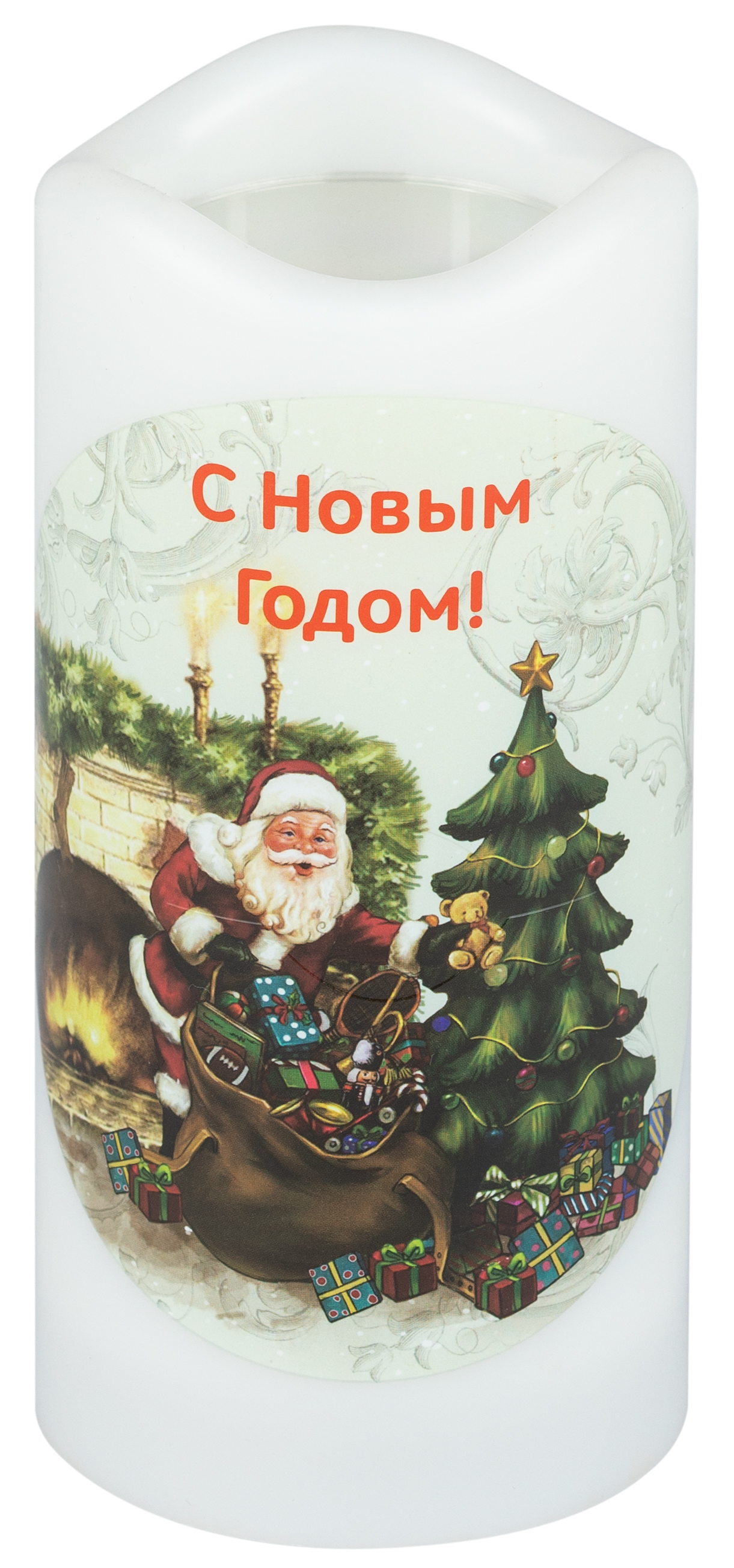Изображение товара Светодиодный проектор ЭРА EGNDS -SK светильник новогодний Свеча Санта теплый свет LED 3*ААА 15 см