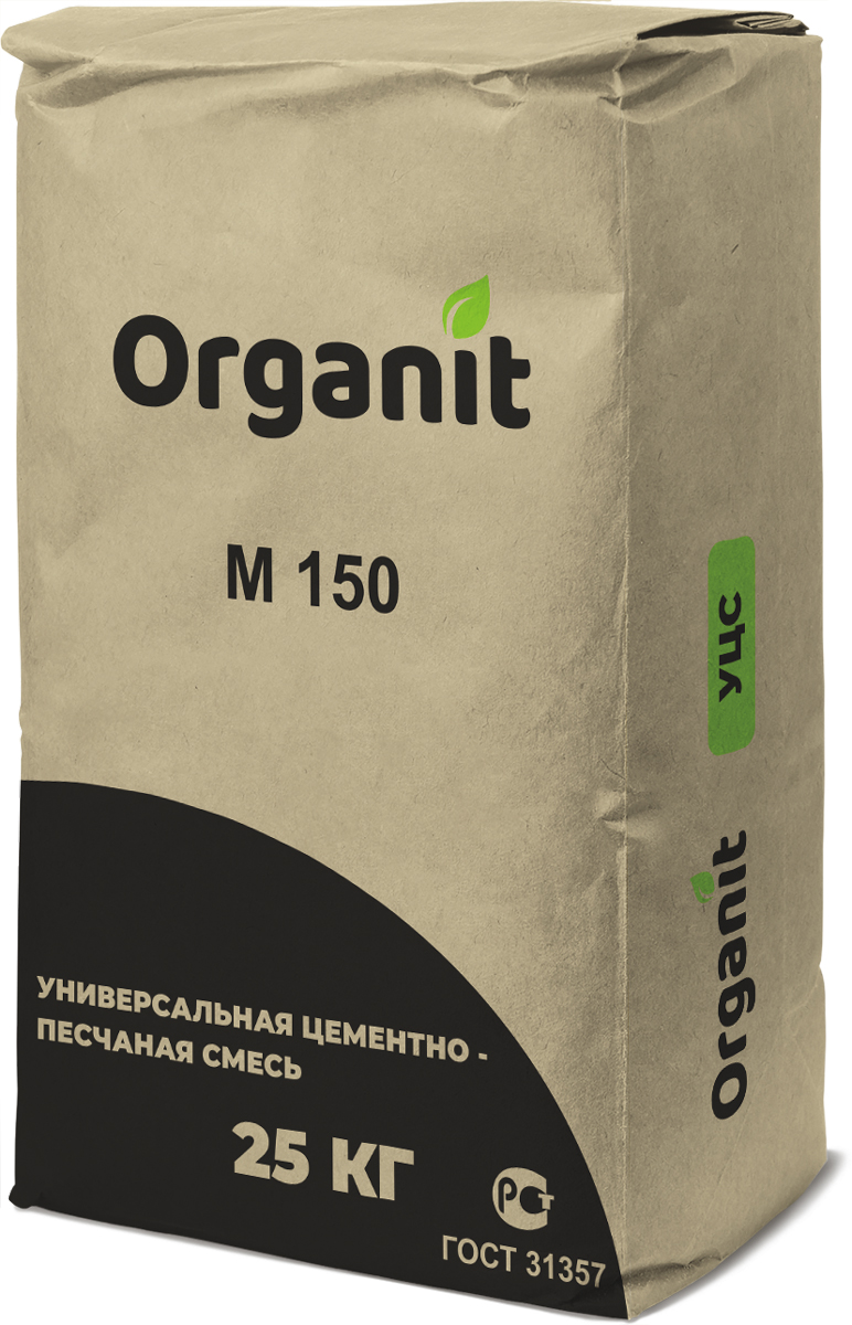 Пескобетон Organit Смесь универсальная цементно-песчаная М150 Organit, 25 кг