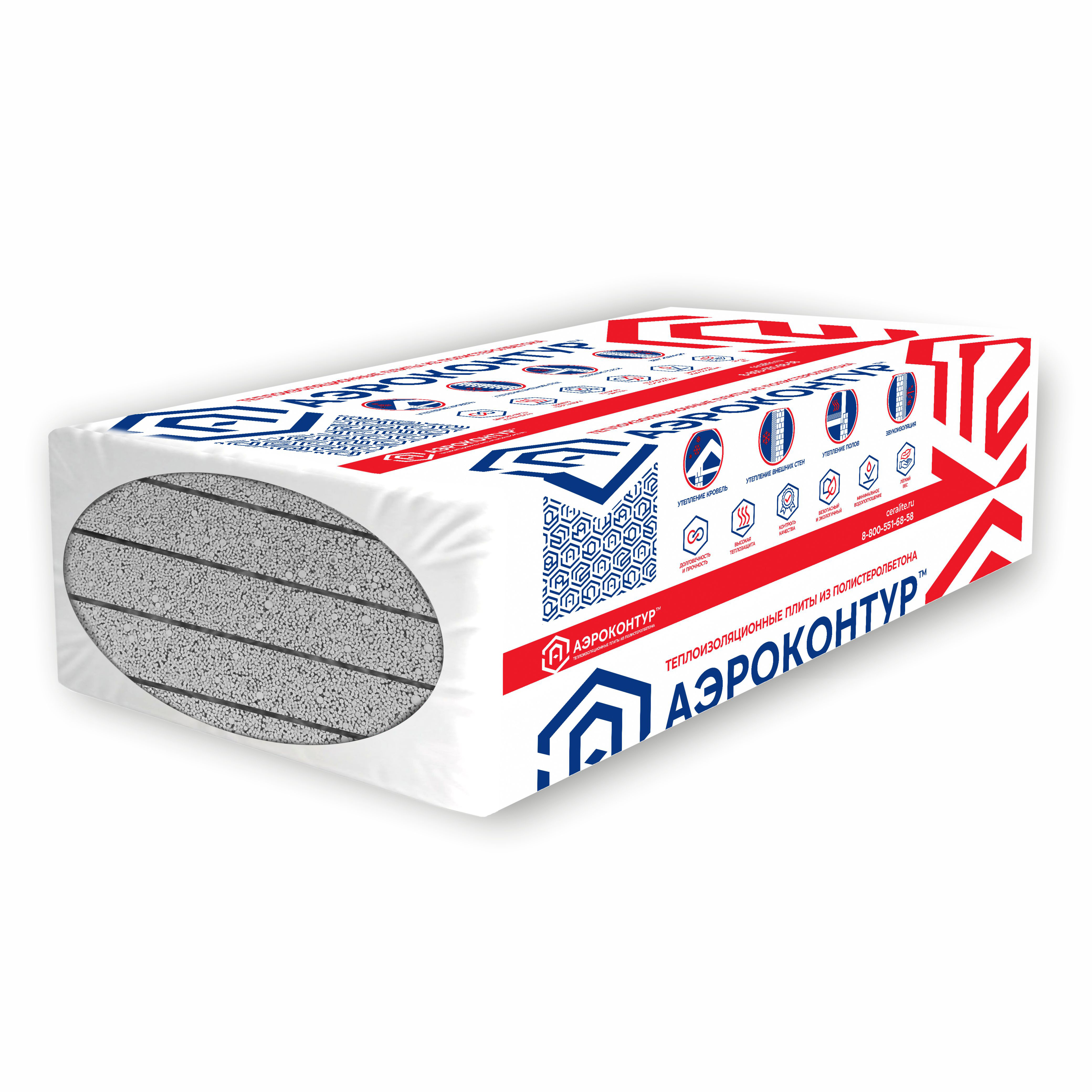 Изображение товара Теплоизоляционная плита CERALITE Аэроконтур D125 1200x600x70 мм 3.6 кв.м 5 шт