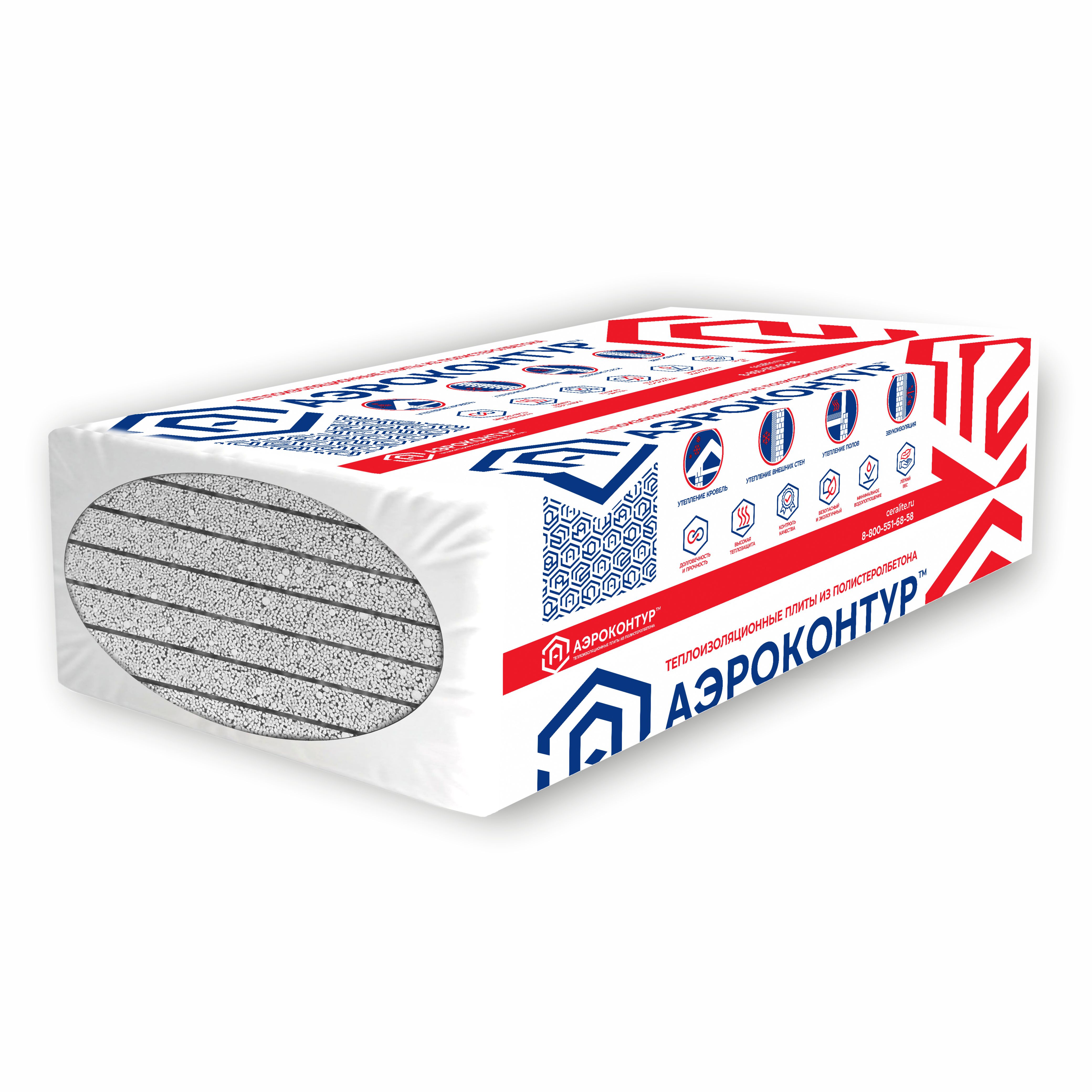Изображение товара Теплоизоляционная плита CERALITE Аэроконтур D100 1200x600x50 мм 5.04 кв.м 7 шт