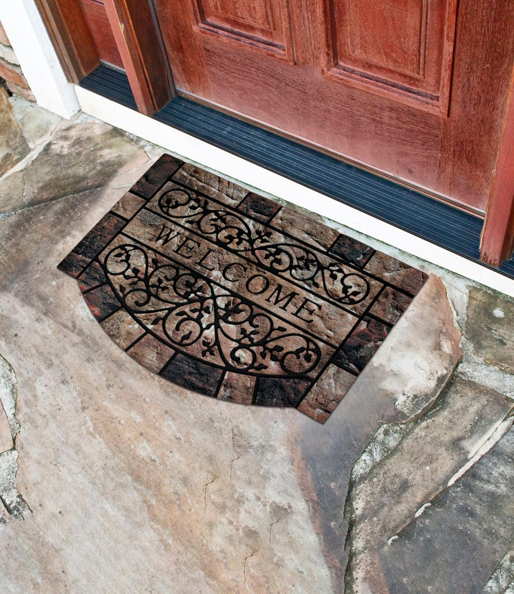 Изображение товара Коврик придверный флок 58х88 см, коричневый, 6717-11 Линкольн