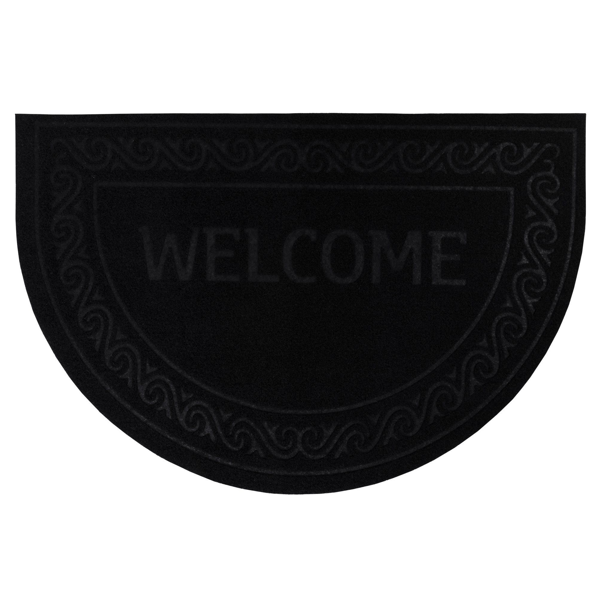 Изображение товара Коврик влаговпитывающий "Welcome" 45х75 см полукруг черный