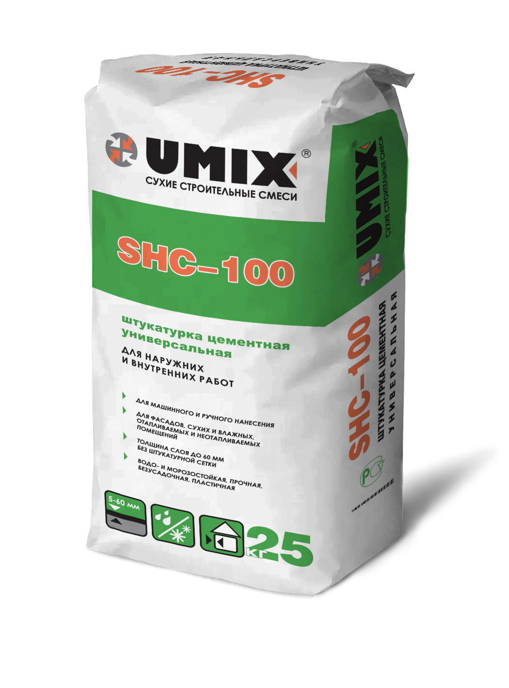 Изображение товара Штукатурка цементная UMIX SHC-100 25 кг