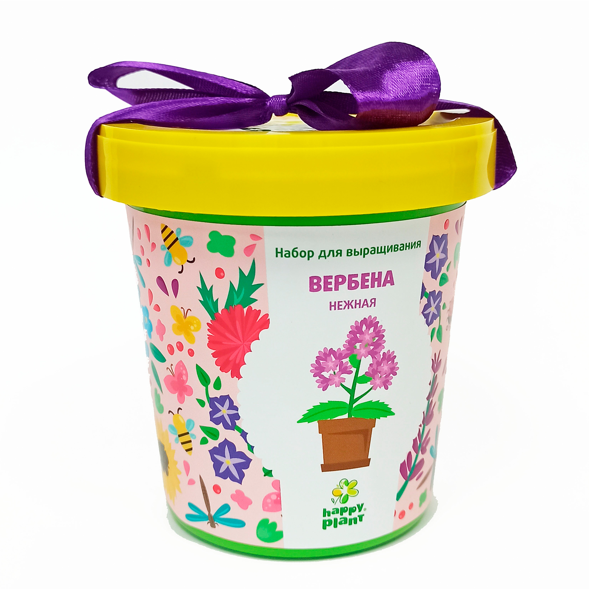Изображение товара Набор для выращивания вербены Happy Plant Нежная - комплект для выращивания комнатных цветов
