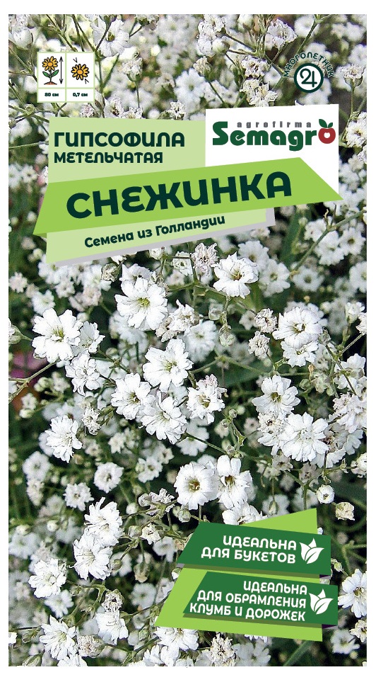 Изображение товара Семена Гипсофила SEMAGRO метельчатая Снежинка 0,1 г