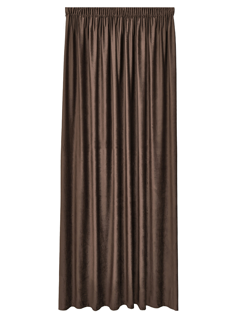 Изображение товара Штора портьера из велюра Decofest Виолетта 200х280 темно-коричневая для жилых помещений