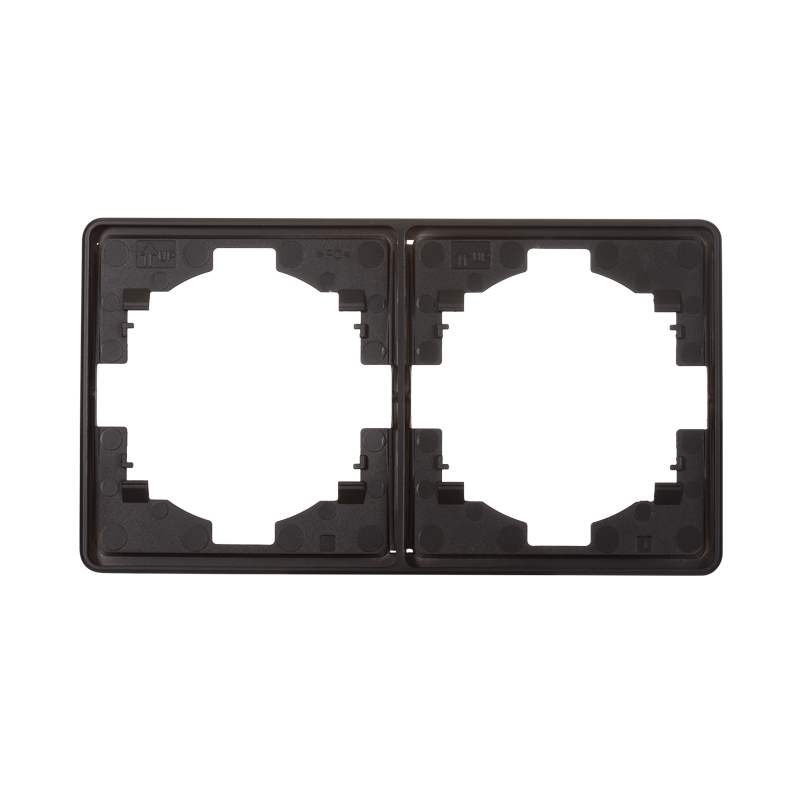 Изображение товара Двухместная рамка Kranz Round 2-постовая оникс для розеток и выключателей