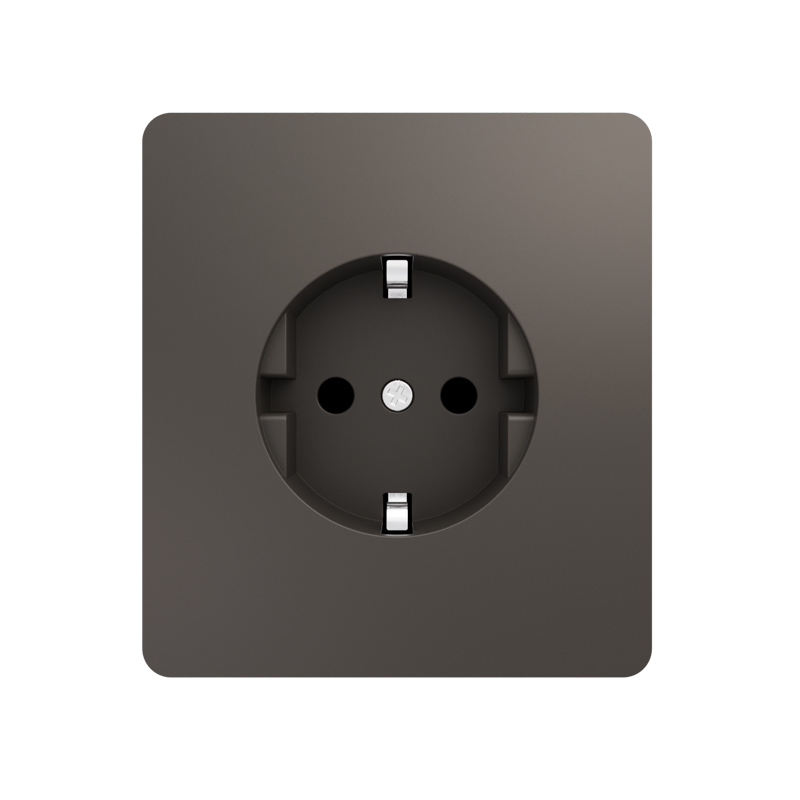 Изображение товара Розетка Kranz Round 1-ая с/з с/у, со шторками 16А титан