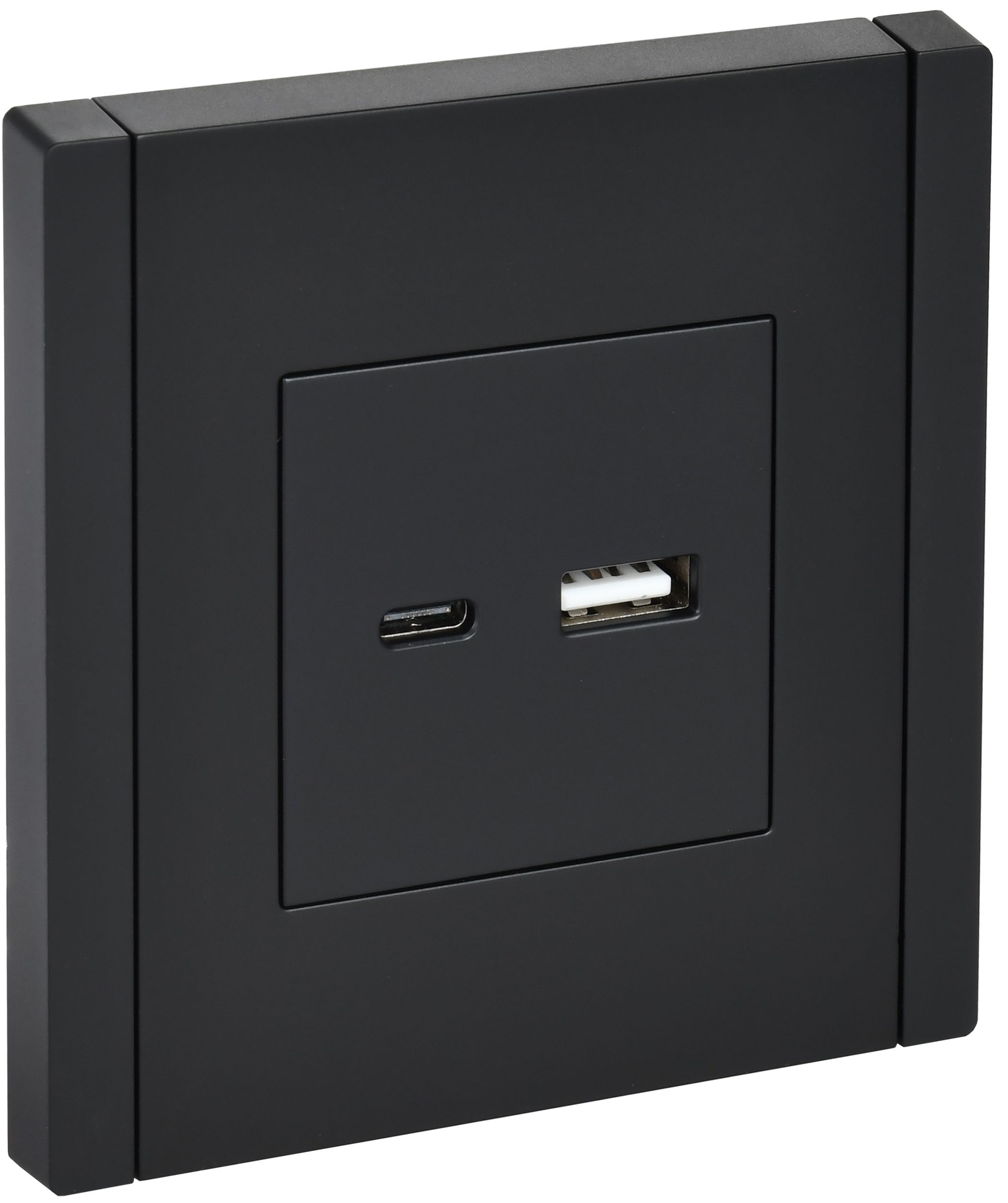 Изображение товара USB розетка 1 пост IEK FORTE&PIANO черная с разъемами Type-A и C