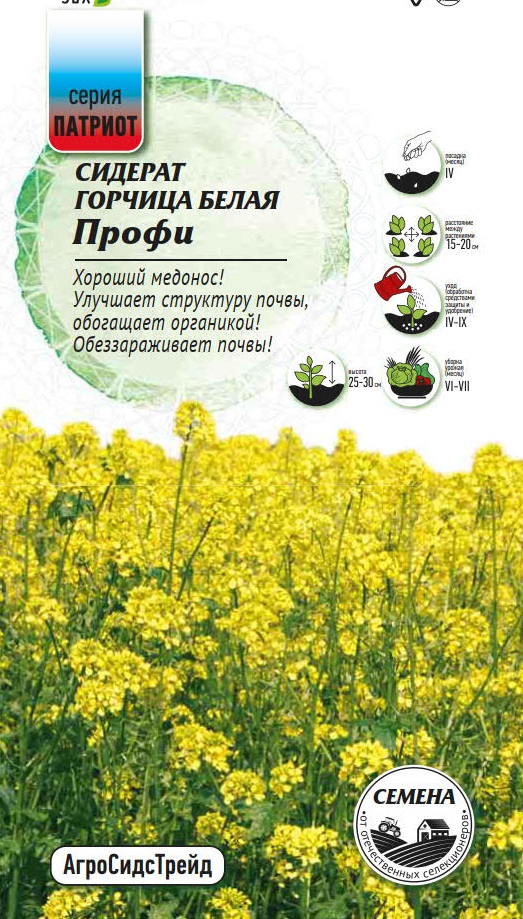 Изображение товара Семена Сидерат Горчица белая Профи ПАТРИОТ