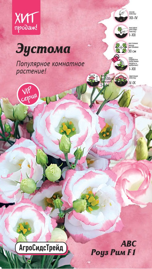 Изображение товара Семена Эустома АВС Роуз Рим F1 5 шт для красивого сада и срезки
