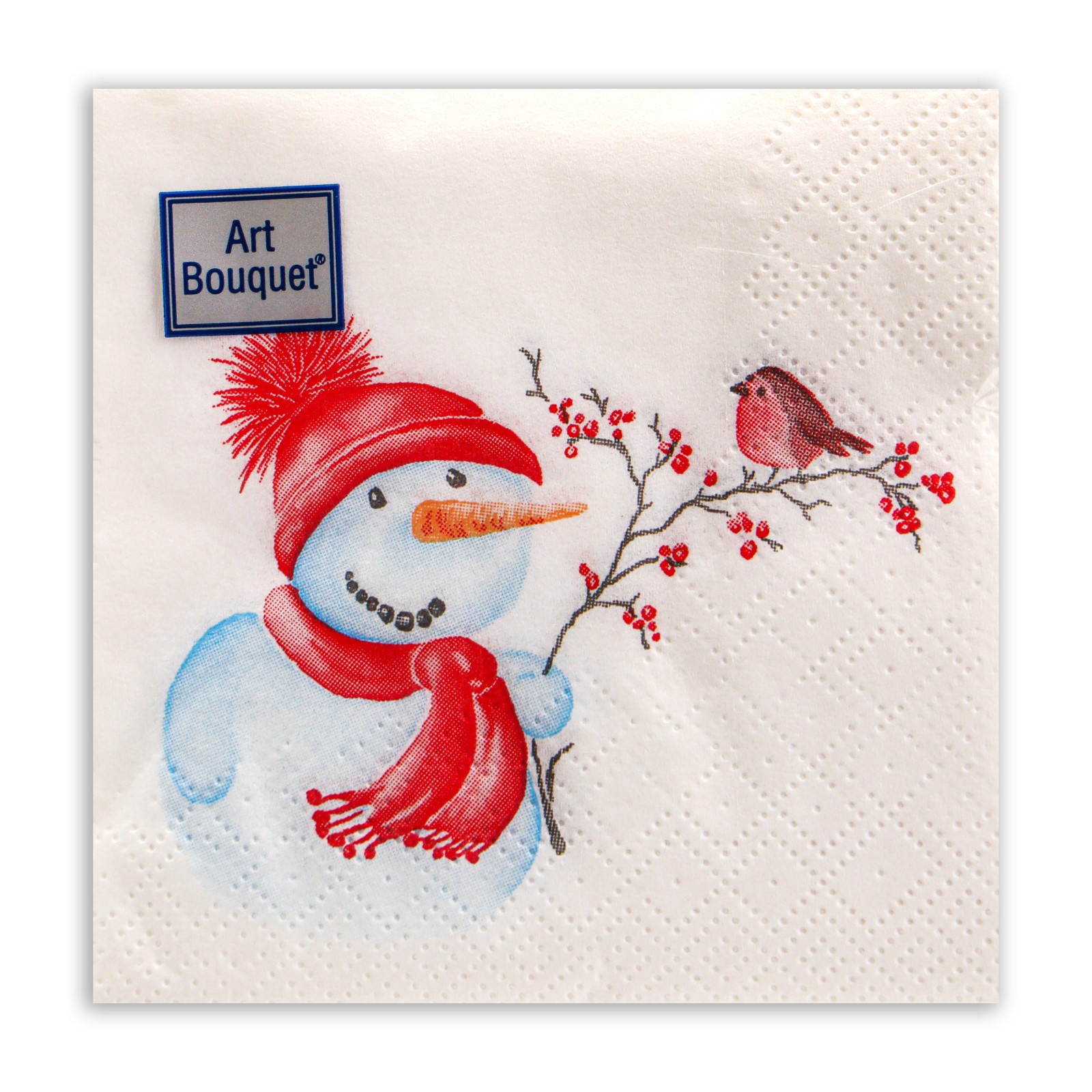 Изображение товара Салфетки Милый снеговик, Art Bouquet 20х20 2 слоя 30л/26