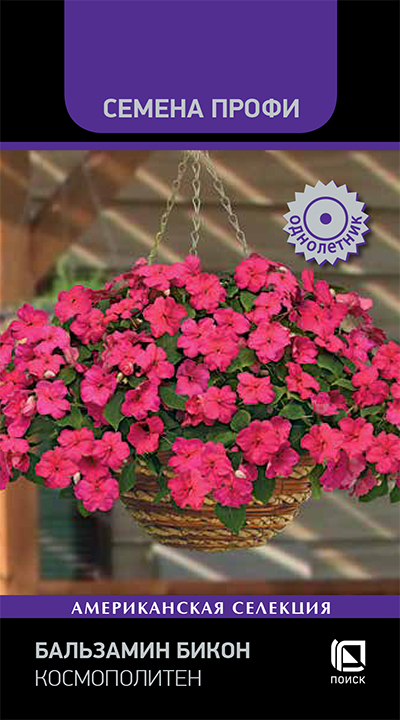 Изображение товара Семена бальзамина Бикон Космополитен 7 шт яркие цветы для клумб и кашпо