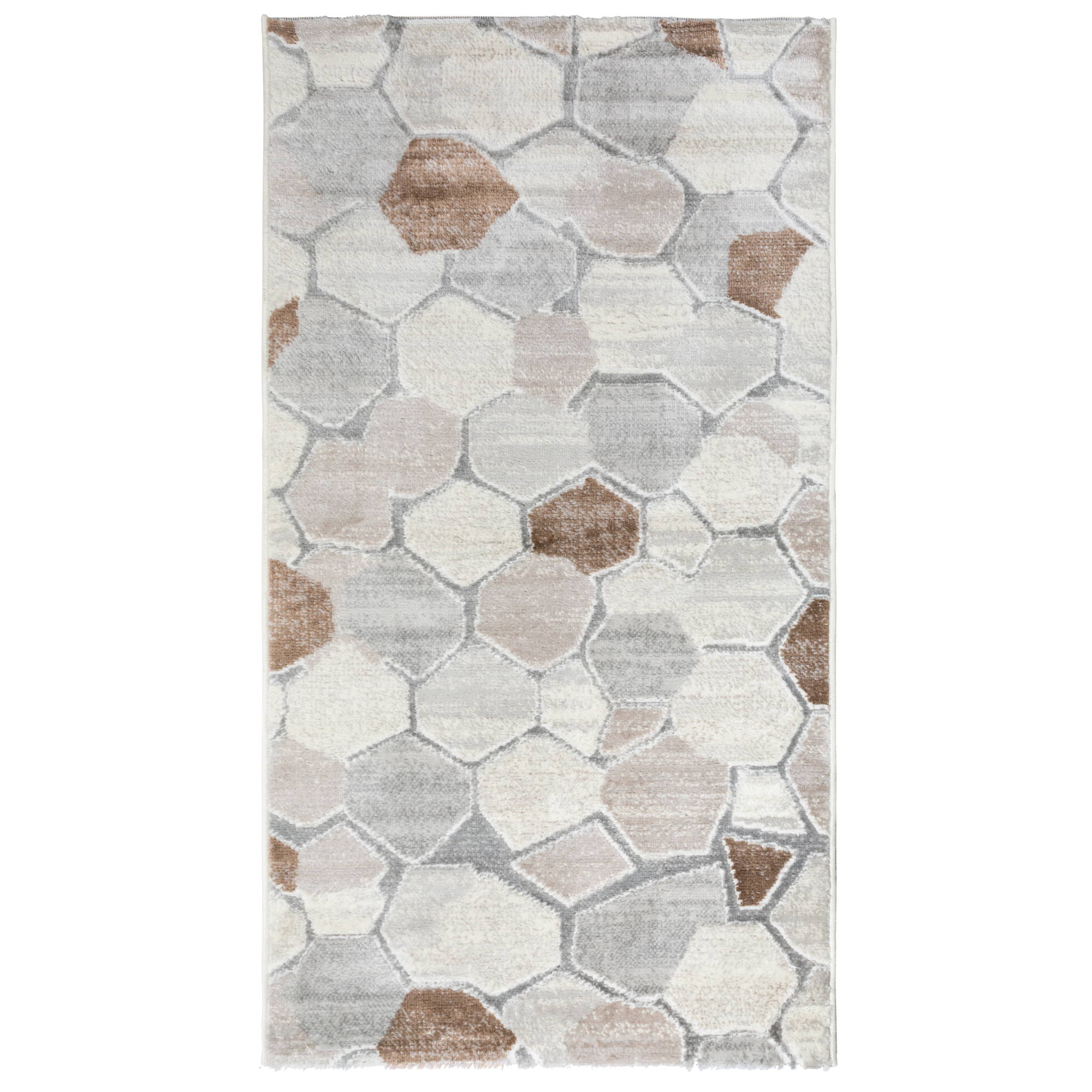 Изображение товара Ковер VENZA 1x2 дизайн 5683B серый и коричневый для дома, мягкий и прочный