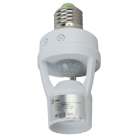 Изображение товара Датчик движения ЭРА MD015 E27 60 Вт 360 гр 6 м IP20 (50/1600)