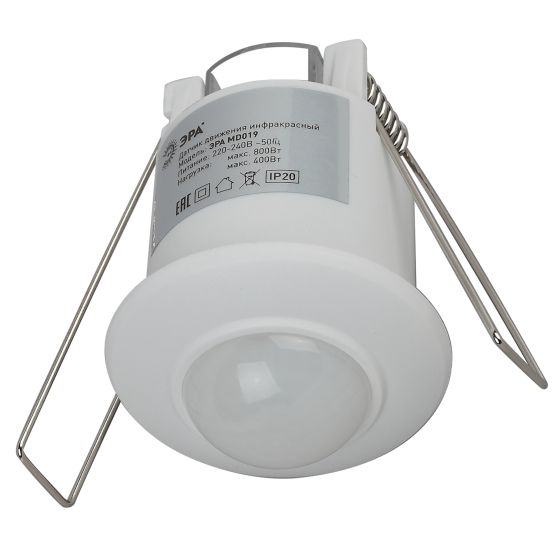 Изображение товара Датчик движения ЭРА MD019 1200 Вт 360 гр 6 М IP20 (100/1600)