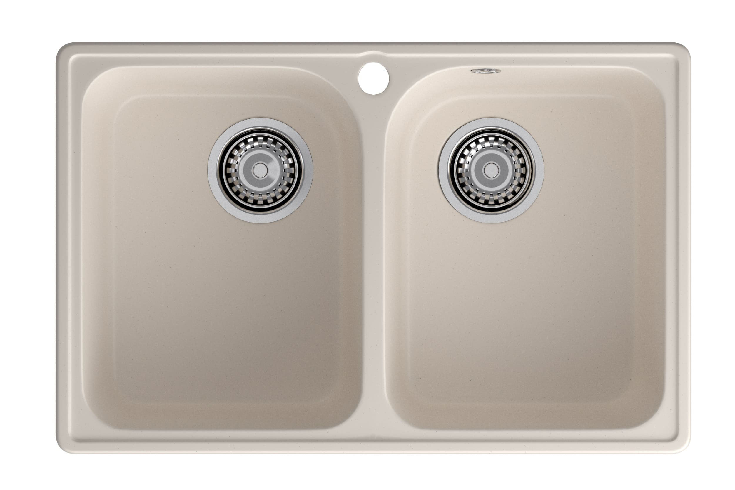 Изображение товара Кухонная мойка кварцевая ЭкоМ 7448-2 белый