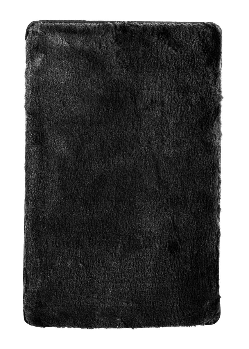 Изображение товара Коврик плюшевый 100/150 My Bunny черный - мягкий уютный домашний аксессуар