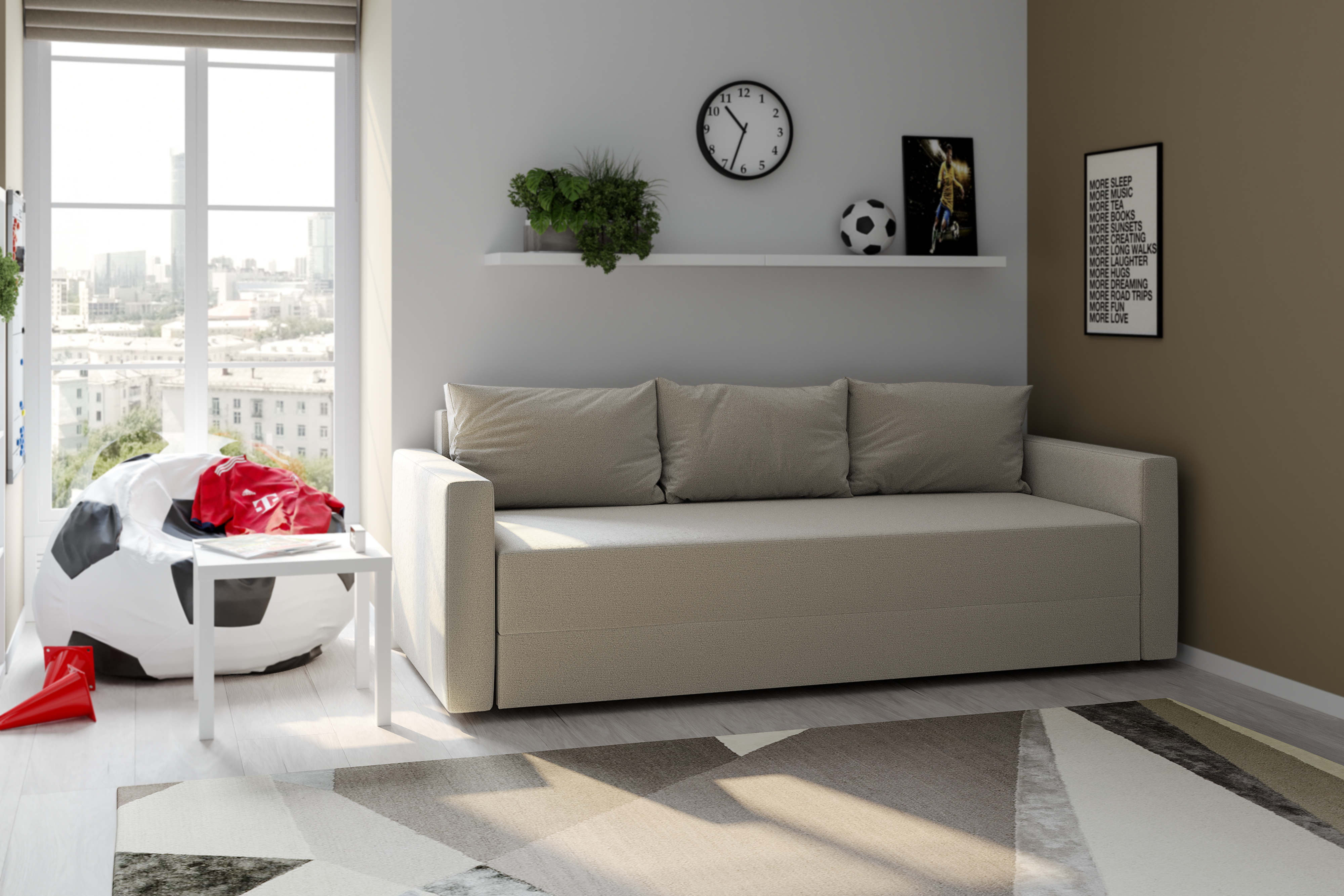 Изображение товара Диван-кровать Шведский Стандарт Вало Malmo 16 бежево-серый - мягкий и надежный для любого интерьера