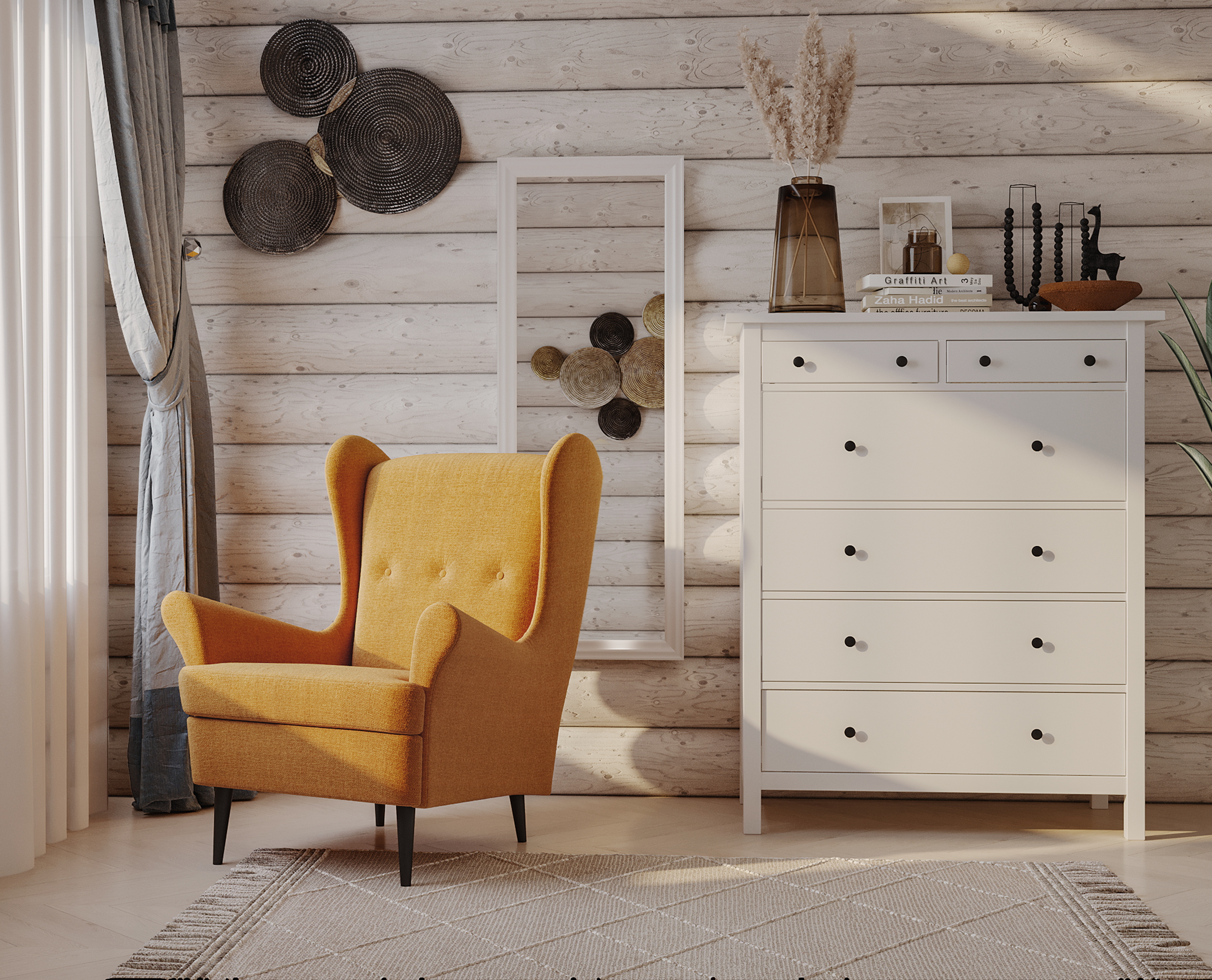 Изображение товара Кресло для отдыха Вало Twist 10 желто-оранжевое, скандинавский дизайн