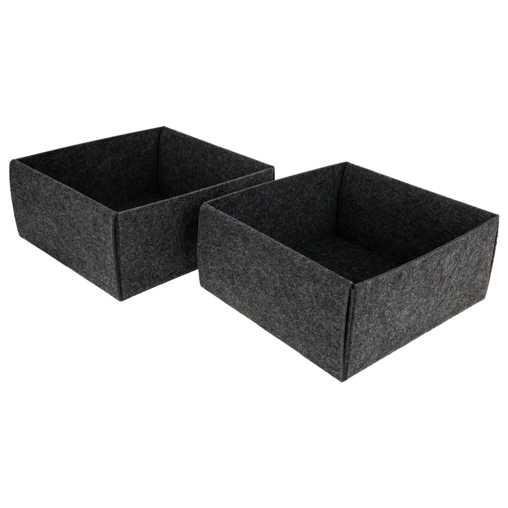 Изображение товара Войлочные органайзеры Larvij 27x25x12, темно-серые, набор из 2 шт