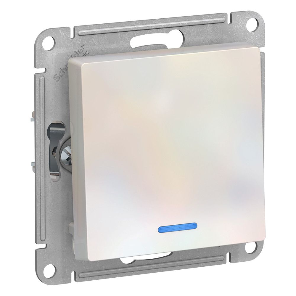 Изображение товара Выключатель 1-клавишный Systeme Electric Atlas Design жемчужный IP 20
