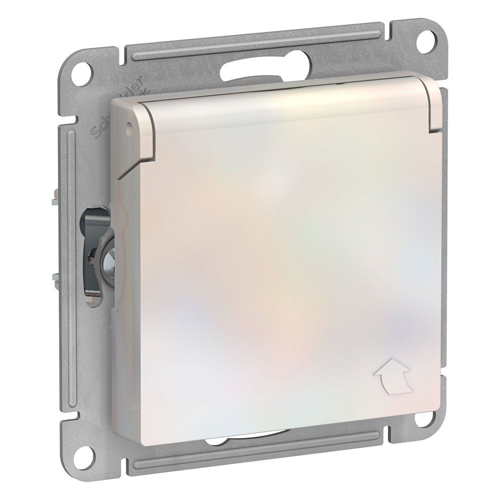 Изображение товара Розетка электрическая 1 пост Systeme Electric Atlas Design жемчуг 1240286