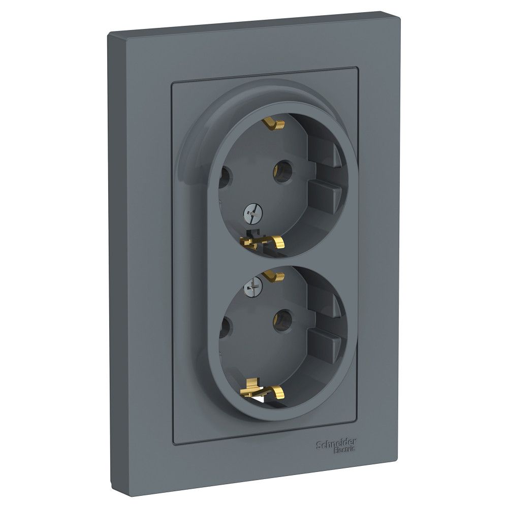 Изображение товара Двойная электрическая розетка Systeme Electric Atlas Design грифель
