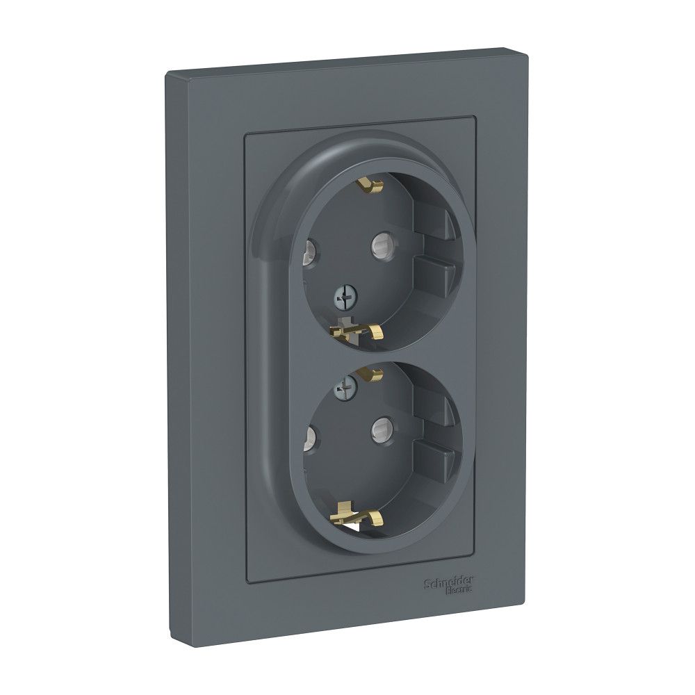 Изображение товара Розетка электрическая 2 поста Systeme Electric Atlas Design грифель 1240404