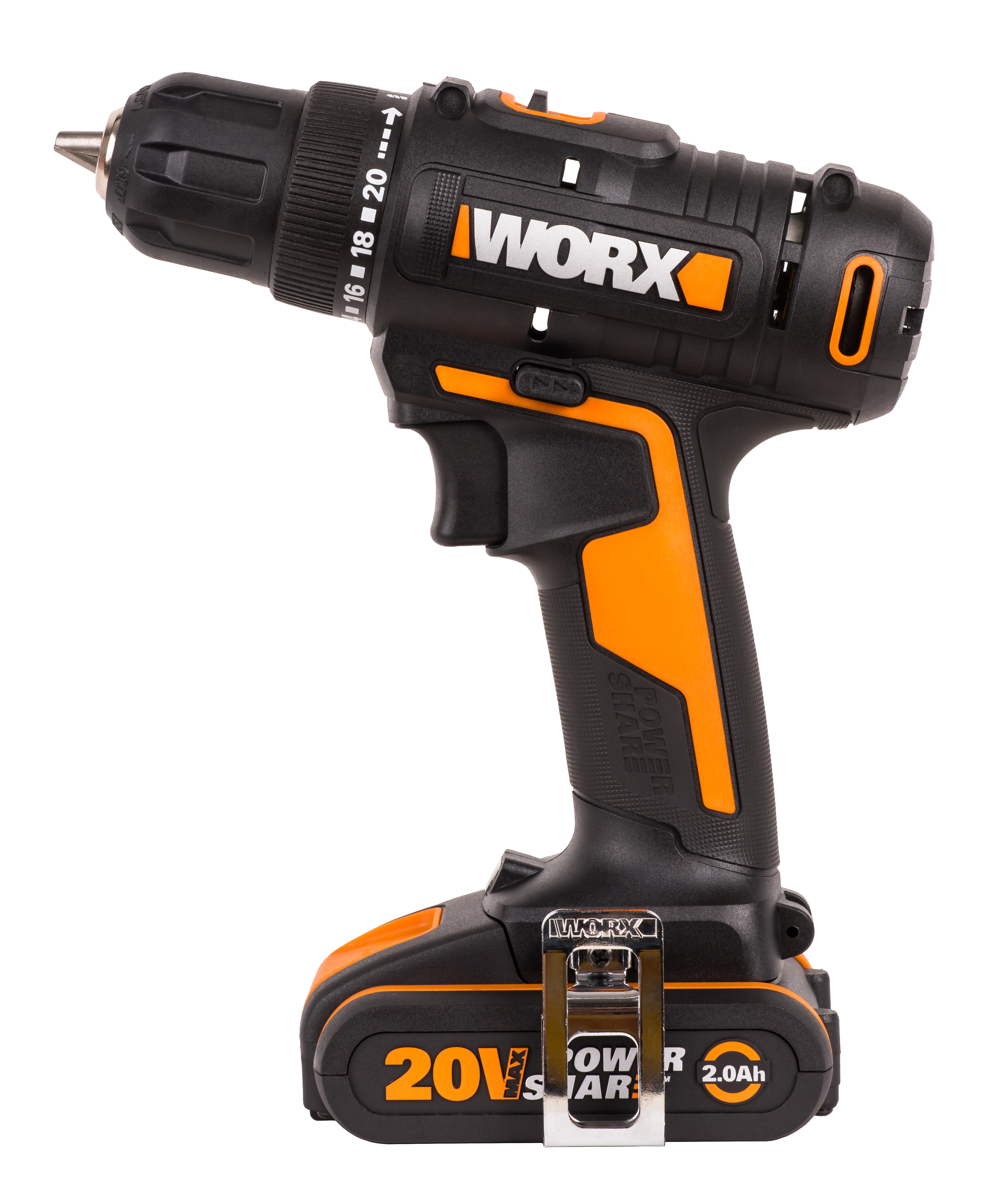 Изображение товара Аккумуляторная дрель-шуруповерт WORX WX100.2 20В с 2 АКБ и ЗУ