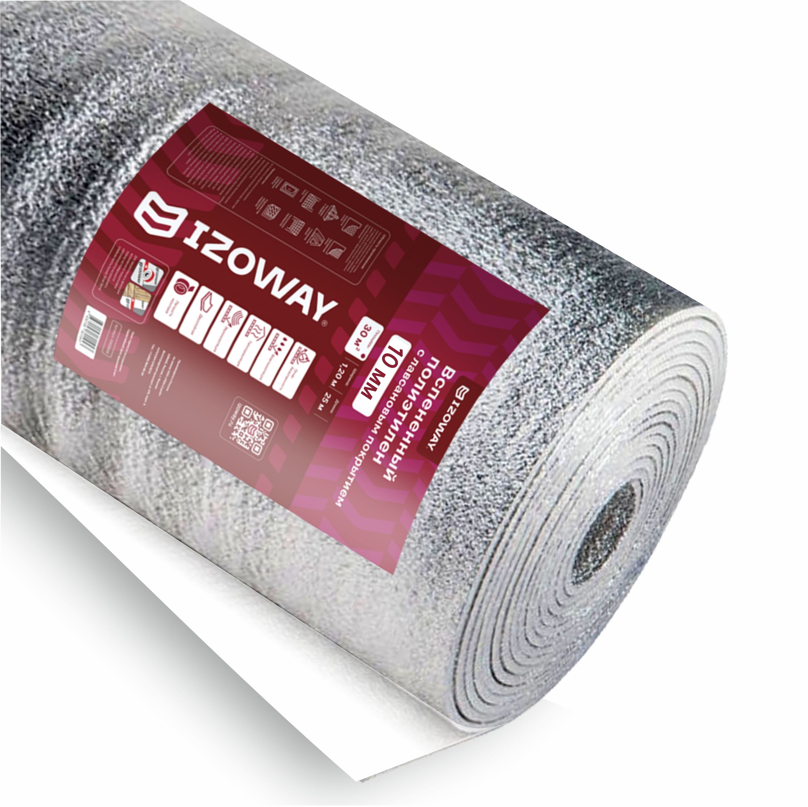 Изображение товара Лавсан теплоизоляционный IZOWAY ST 10 мм 1,2 м рулон для стен и пола