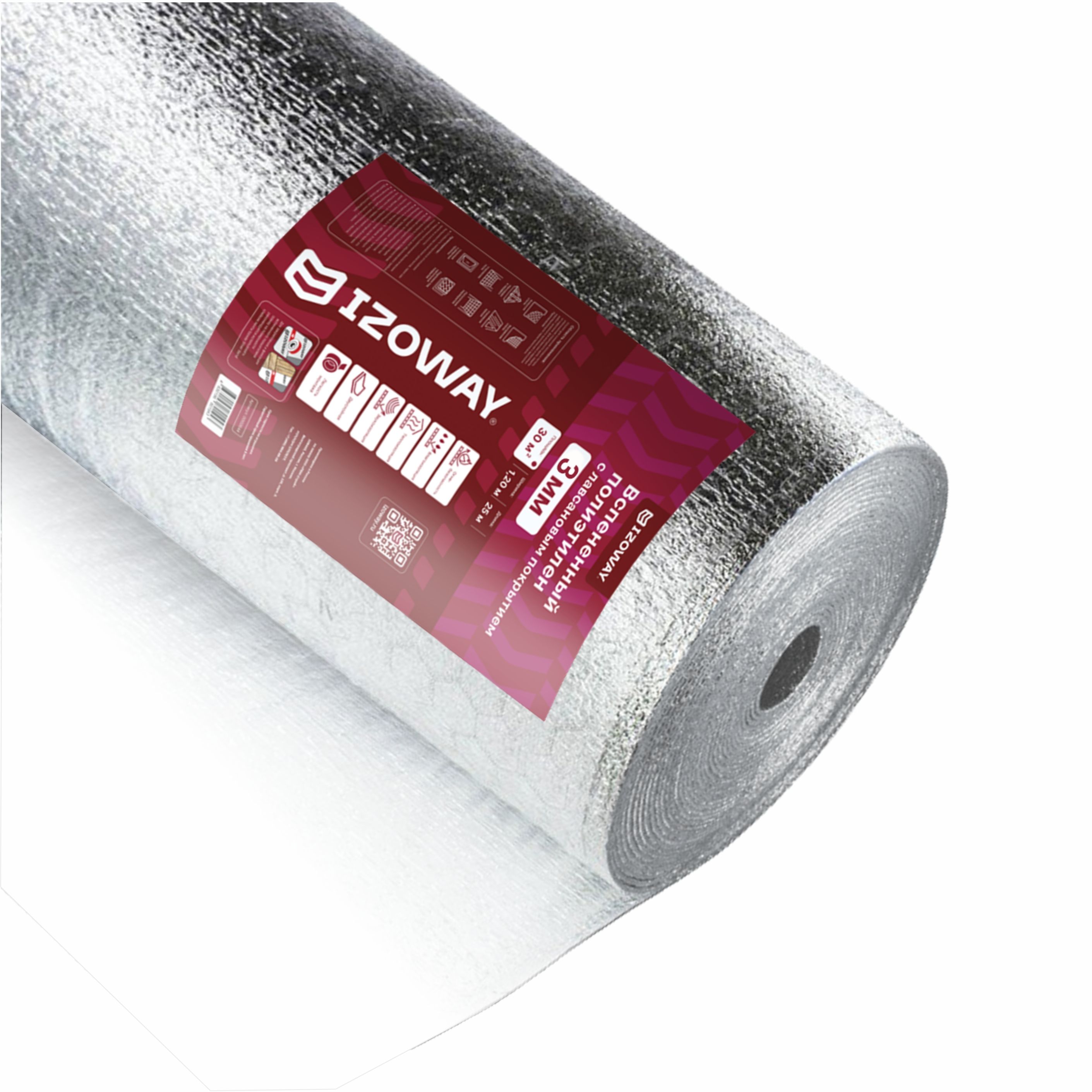 Изображение товара Лавсан теплоизоляционный IZOWAY ST РМ 25x1,2 м 3 мм для стен и потолков