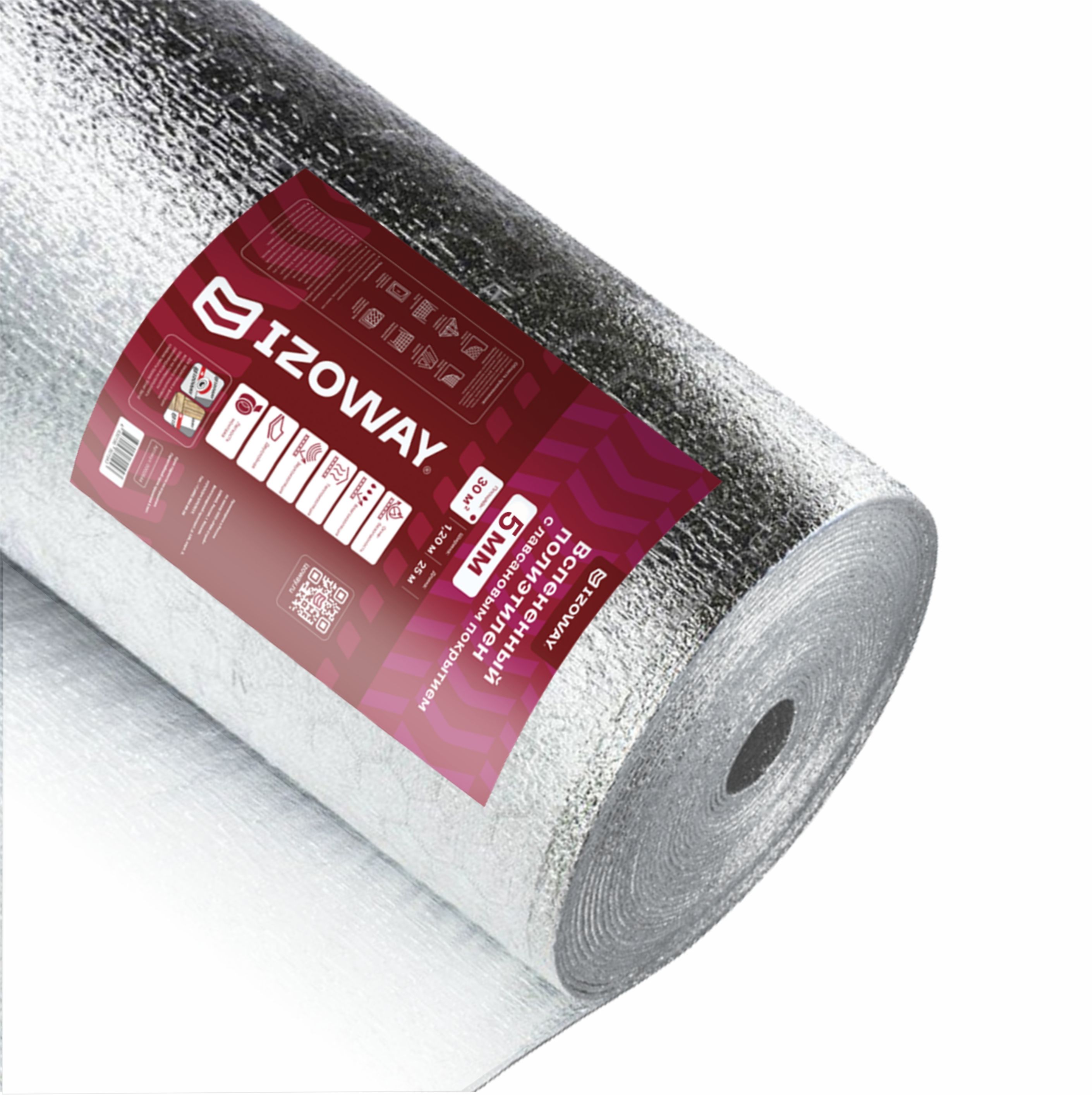 Изображение товара Лавсан теплоизоляционный IZOWAY ST РМ 5 мм 25x1,2 м для стен и пола