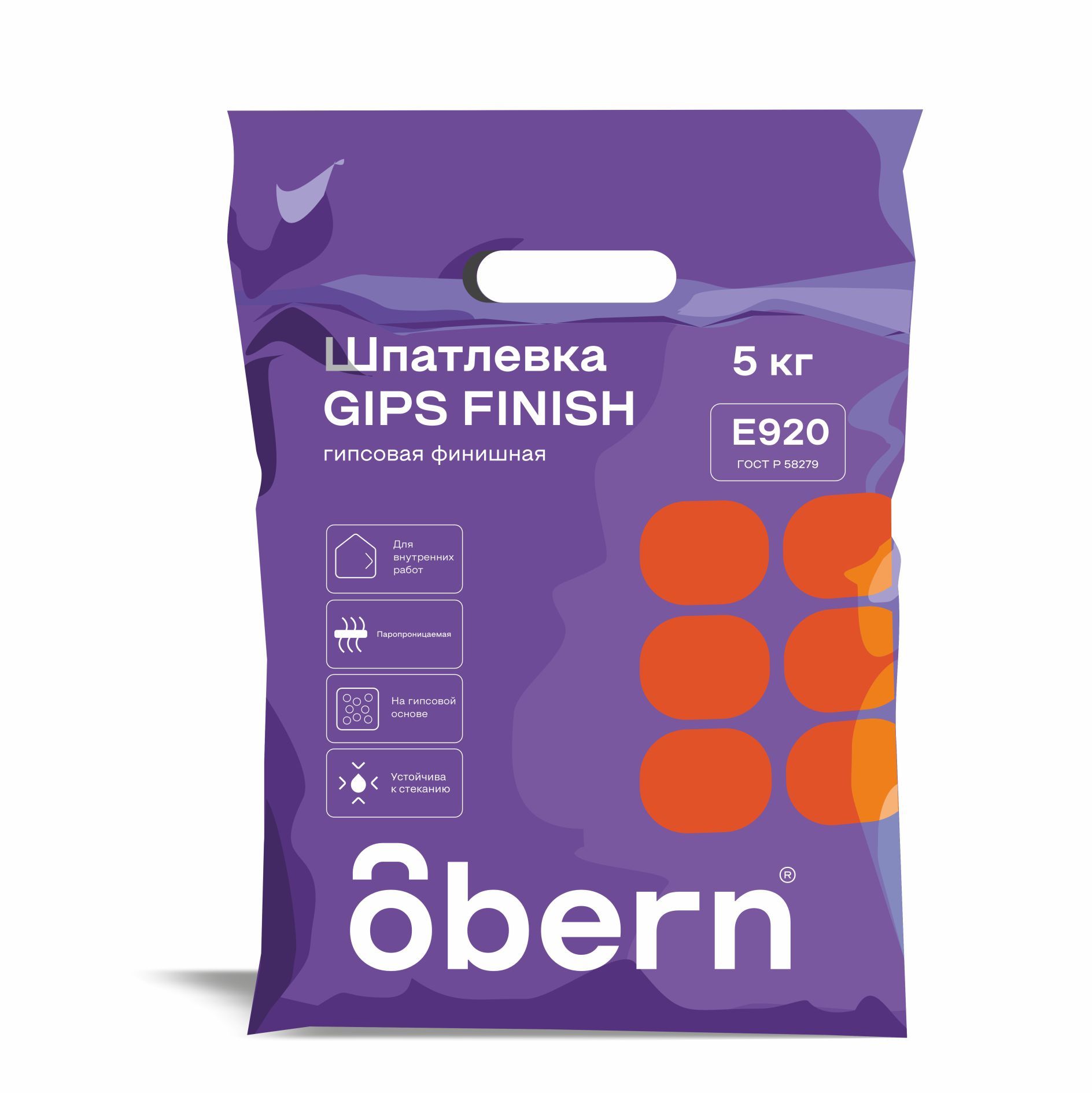 Изображение товара Шпаклевка гипсовая OBERN GIPS FINISH 5 кг