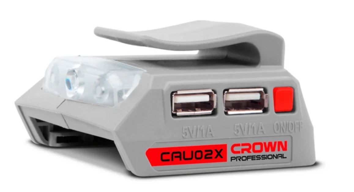 Изображение товара Аккумулятор CROWN CAB202013XE 20В 2,0 Ач с функцией внешней зарядки и фонарем